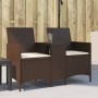 2-seater garden sofa with table and brown PE rattan cushions by , Outdoor sofas - Ref: Foro24-4003885, Price: 144,05 €, Disco...