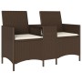 2-seater garden sofa with table and brown PE rattan cushions by , Outdoor sofas - Ref: Foro24-4003885, Price: 144,05 €, Disco...