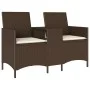 2-seater garden sofa with table and brown PE rattan cushions by , Outdoor sofas - Ref: Foro24-4003885, Price: 141,38 €, Disco...