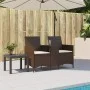 2-seater garden sofa with table and brown PE rattan cushions by , Outdoor sofas - Ref: Foro24-4003885, Price: 141,38 €, Disco...