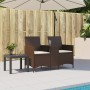 Sofá de jardín 2 plazas con mesa y cojines ratán PE marrón de , Sofás de exterior - Ref: Foro24-4003885, Precio: 144,05 €, De...
