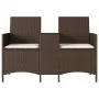 2-seater garden sofa with table and brown PE rattan cushions by , Outdoor sofas - Ref: Foro24-4003885, Price: 141,38 €, Disco...