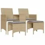 Garden sofa for 2 people with table and beige PE rattan stools by , Outdoor sofas - Ref: Foro24-4003893, Price: 190,90 €, Dis...