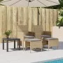 Garden sofa for 2 people with table and beige PE rattan stools by , Outdoor sofas - Ref: Foro24-4003893, Price: 190,90 €, Dis...