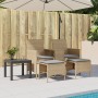 Sofá de jardín 2 plazas con mesa y taburetes ratán PE beige de , Sofás de exterior - Ref: Foro24-4003893, Precio: 205,10 €
