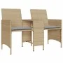 Garden sofa for 2 people with table and beige PE rattan stools by , Outdoor sofas - Ref: Foro24-4003893, Price: 190,90 €, Dis...