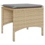 Garden sofa for 2 people with table and beige PE rattan stools by , Outdoor sofas - Ref: Foro24-4003893, Price: 190,90 €, Dis...