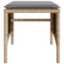 Sofá de jardín 2 plazas con mesa y taburetes ratán PE beige de , Sofás de exterior - Ref: Foro24-4003893, Precio: 205,10 €