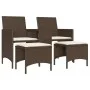 2-seater garden sofa with table and brown PE rattan stools by , Outdoor sofas - Ref: Foro24-4003891, Price: 190,56 €, Discoun...