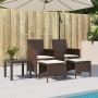 2-seater garden sofa with table and brown PE rattan stools by , Outdoor sofas - Ref: Foro24-4003891, Price: 193,88 €, Discoun...