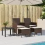 Sofá de jardín 2 plazas con mesa y taburetes ratán PE marrón de , Sofás de exterior - Ref: Foro24-4003891, Precio: 190,56 €, ...