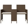 2-seater garden sofa with table and brown PE rattan stools by , Outdoor sofas - Ref: Foro24-4003891, Price: 193,88 €, Discoun...