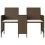2-seater garden sofa with table and brown PE rattan stools by , Outdoor sofas - Ref: Foro24-4003891, Price: 190,56 €, Discoun...