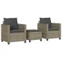 Gartenstühle und Tischchen mit Kissen, 3-teilig, aus grauem PE-Rattan. von , Gartensets - Ref: Foro24-4003898, Preis: 237,03 ...