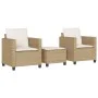 Garden set 3 pieces synthetic rattan chairs and table with beige cushion by , Garden sets - Ref: Foro24-4003900, Price: 237,0...