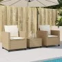 Sillas y mesita de jardín 3 piezas ratán sintético cojín beige de , Conjuntos de jardín - Ref: Foro24-4003900, Precio: 238,14...