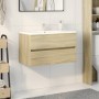 Waschbeckenunterschrank aus Sonoma-Eichen-Ingenieurholz 80x38,5x45 cm. von , Badezimmermöbel - Ref: Foro24-849637, Preis: 59,...