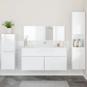 Badezimmermöbel-Set, 4-teilig, aus glänzend weißem Sperrholz. von , Badezimmermöbel - Ref: Foro24-3308525, Preis: 188,70 €, R...