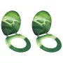 Toilet seat with lid 2 pcs MDF green water drop design by vidaXL, Toilet and bidet seats - Ref: Foro24-3056407, Price: 83,87 ...