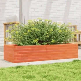 Solid pine wood planter in brown wax 110x40x23 cm by , Pots and planters - Ref: Foro24-847230, Price: 73,91 €, Discount: %