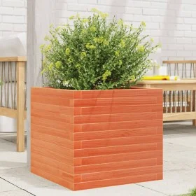 Solid pine wood planter in brown wax 50x50x45.5 cm by , Pots and planters - Ref: Foro24-847245, Price: 94,22 €, Discount: %