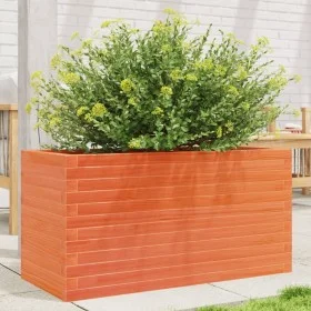 Solid pine wood planter in brown wax 90x40x45.5 cm by , Pots and planters - Ref: Foro24-847270, Price: 118,92 €, Discount: %