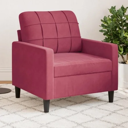 Sillón de terciopelo rojo tinto 60 cm de , Sofás - Ref: Foro24-4007608, Precio: 156,72 €, Descuento: %