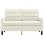 Zweisitzer-Sofa aus cremefarbenem Samtstoff, 120 cm. von , Sofas - Ref: Foro24-4007622, Preis: 232,82 €, Rabatt: %