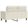 Zweisitzer-Sofa aus cremefarbenem Samtstoff, 120 cm. von , Sofas - Ref: Foro24-4007622, Preis: 232,82 €, Rabatt: %