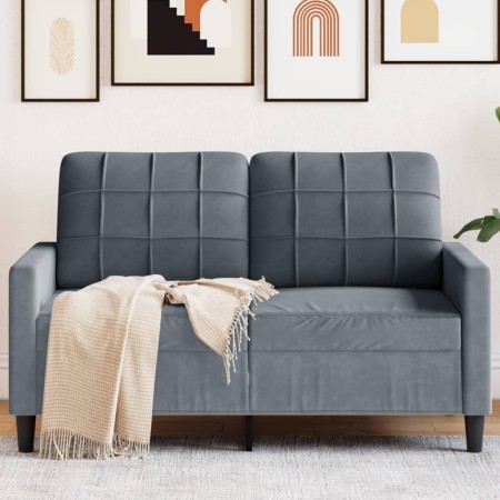 Zweiplätziges Samtsofa in dunkelgrau, 120 cm. von , Sofas - Ref: Foro24-4007615, Preis: 199,49 €, Rabatt: %