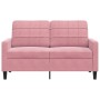 Zweiplätziges Sofa aus rosa Samtstoff, 120 cm. von , Sofas - Ref: Foro24-4007617, Preis: 238,60 €, Rabatt: %