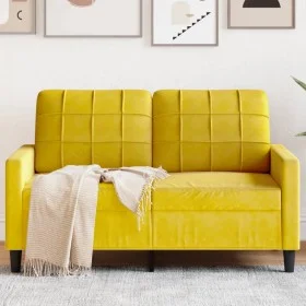 Zweiplätziges Samtsofa in Gelb, 120 cm. von , Sofas - Ref: Foro24-4007620, Preis: 206,58 €, Rabatt: %