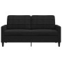 Black velvet 2-seater sofa, 140 cm by , Sofas - Ref: Foro24-4007629, Price: 187,04 €, Discount: %
