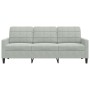 Dreisitzer-Sofa aus hellgrauem Samtstoff, 180 cm von , Sofas - Ref: Foro24-4007634, Preis: 256,99 €, Rabatt: %