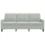 Dreisitzer-Sofa aus hellgrauem Samtstoff, 180 cm von , Sofas - Ref: Foro24-4007634, Preis: 252,19 €, Rabatt: %