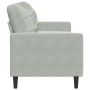 Dreisitzer-Sofa aus hellgrauem Samtstoff, 180 cm von , Sofas - Ref: Foro24-4007634, Preis: 256,99 €, Rabatt: %