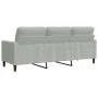 Dreisitzer-Sofa aus hellgrauem Samtstoff, 180 cm von , Sofas - Ref: Foro24-4007634, Preis: 252,19 €, Rabatt: %