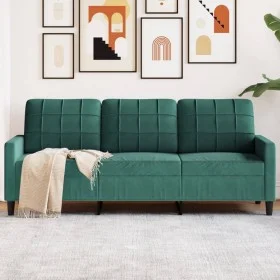 Sofá de 3 plazas terciopelo verde oscuro 180 cm de , Sofás - Ref: Foro24-4007636, Precio: 307,29 €, Descuento: %