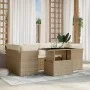 Gartensofagarnitur 7-teilig mit Kissen aus synthetischem Rattan in Beige. von , Gartensets - Ref: Foro24-3266378, Preis: 518,...