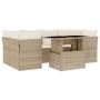 Set of 7-piece garden sofas and beige synthetic rattan cushions by , Garden sets - Ref: Foro24-3266378, Price: 507,20 €, Disc...