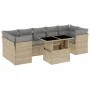 Gartensofa-Set und Kissen, 8-teilig, aus synthetischem Rattan in Beige. von , Gartensets - Ref: Foro24-3266399, Preis: 547,31...