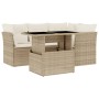 Garden sofa set with 5-piece synthetic rattan beige cushions by , Garden sets - Ref: Foro24-3266558, Price: 394,62 €, Discoun...