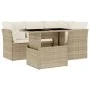 Gartensofa-Set mit 5-teiligen Kissen aus synthetischem Rattan in Beige. von , Gartensets - Ref: Foro24-3266558, Preis: 410,21...
