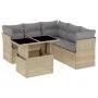 Garden sofa set with 6-piece synthetic rattan beige cushions by , Garden sets - Ref: Foro24-3266579, Price: 413,13 €, Discoun...
