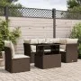 Set of 6-piece garden sofas and brown synthetic rattan cushions by , Garden sets - Ref: Foro24-3266593, Price: 457,32 €, Disc...