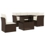 Set of 6-piece garden sofas and brown synthetic rattan cushions by , Garden sets - Ref: Foro24-3266593, Price: 420,05 €, Disc...