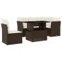 Set of 6-piece garden sofas and brown synthetic rattan cushions by , Garden sets - Ref: Foro24-3266593, Price: 457,32 €, Disc...