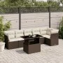7-piece garden sofa set with brown PE rattan cushions by , Garden sets - Ref: Foro24-3266603, Price: 511,18 €, Discount: %