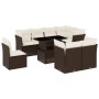 Garden sofa set 9 pieces and brown synthetic rattan cushions by , Garden sets - Ref: Foro24-3266733, Price: 655,66 €, Discoun...