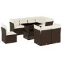Garden sofa set 9 pieces and brown synthetic rattan cushions by , Garden sets - Ref: Foro24-3266733, Price: 655,53 €, Discoun...